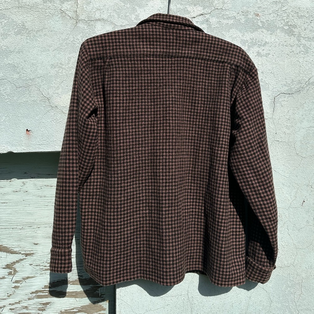 Vintage 1930s 1940s wool loop collar plaid shirt - Picture 4 of 10